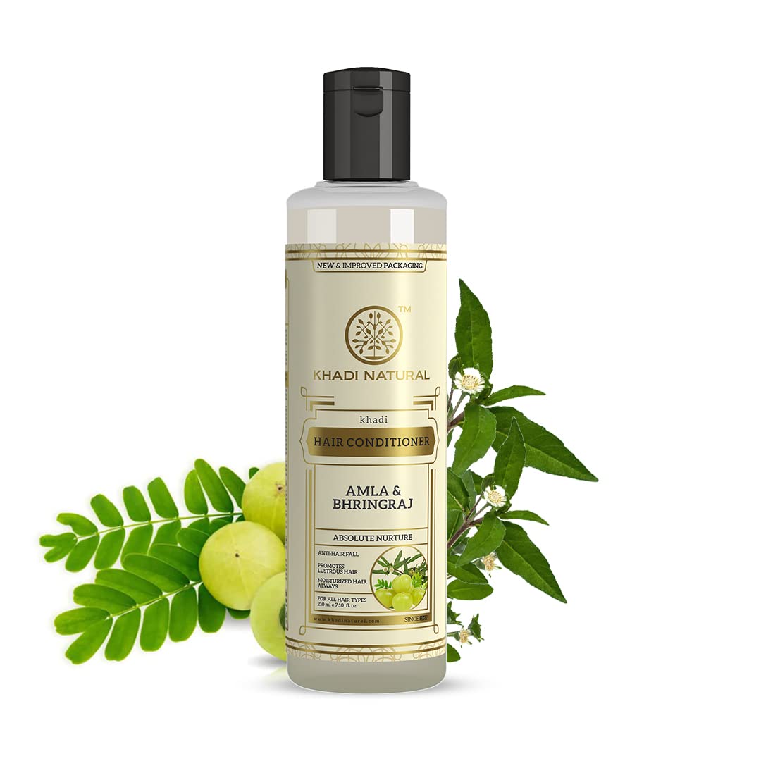 Khadi Natural Amla And Bhringraj Hair Conditioner 210ml Nourishing Paraben Silicone Free For All Hair Types