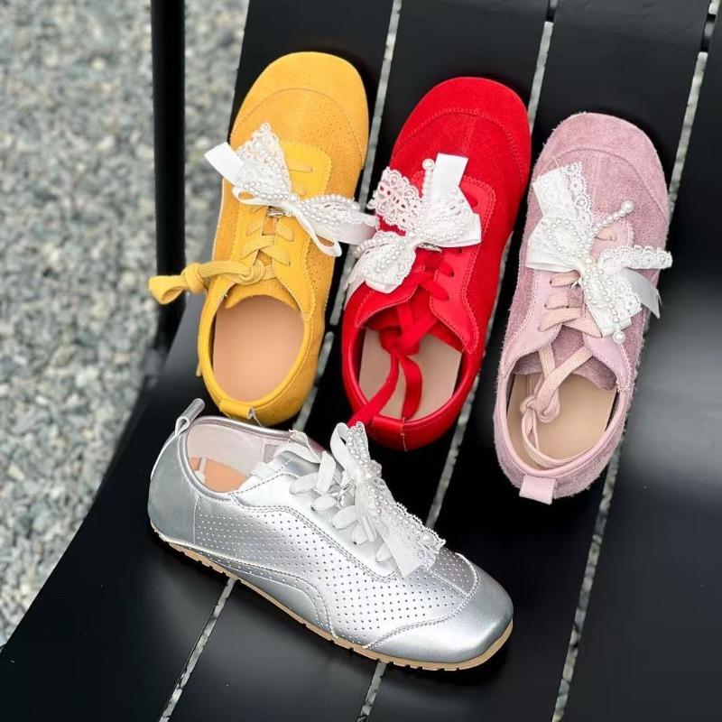 Satin Pearl Ribbon Casual Sports Woman