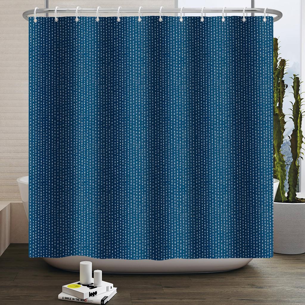 Simple Line Pattern Shower Curtain for Bathroom Waterproof Polyester Fabric Home Decor Bath Curtain Bathtub Partition Screen