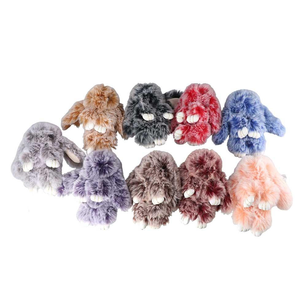 Bags Pendant Key Ring Plush Bunny Keyring Rabbit Fur Keychain Fluffy Toy Doll Plush Bunny Keychain