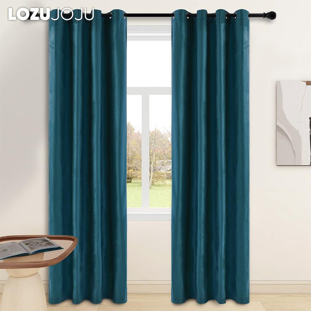 1PC LOZUJOJU Modern 70-80% Light Blocking Versatile Solid Color Light Blocking Velvet Curtains for Living Room Bedroom Home Decor