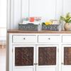 M-Modern-Boho Decor Macrame Storage Baskets Set Of 2 Handmade Woven Countertop Toilet Tank Shelf Cabinet Organizer Box Grey