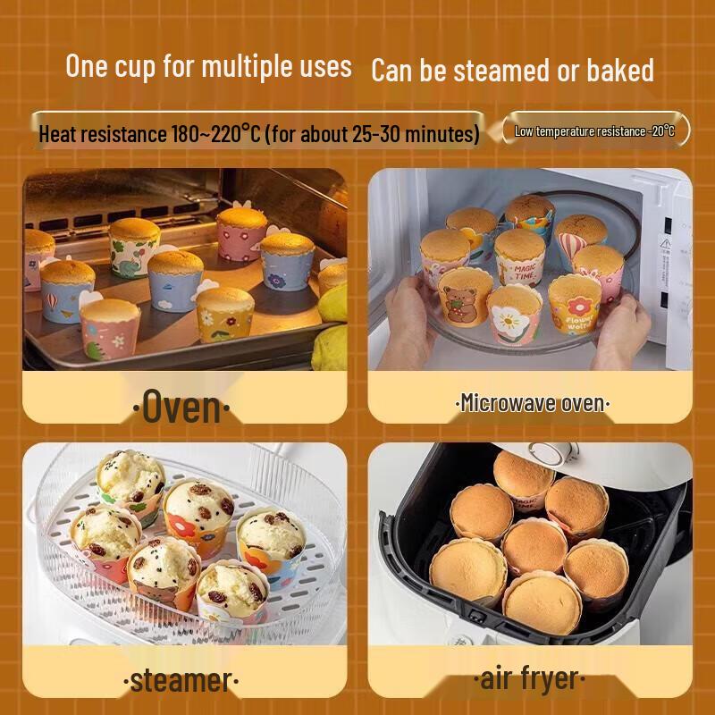 JINGRX High-Temperature Baking Muffin Paper Cups