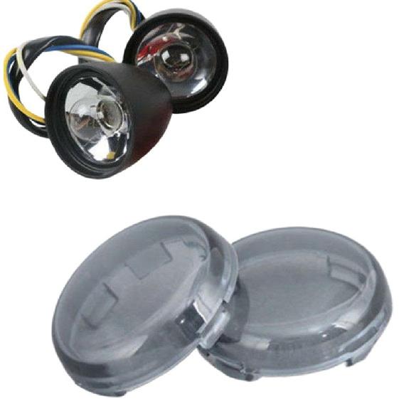 

Pair Turn Light Lens Cover Compatible With Softail Sportster XL883 XL1200 1986-2015(smoke) дим