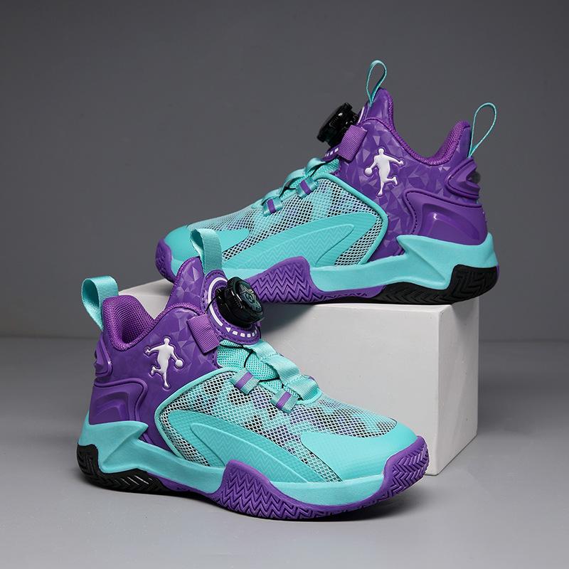 Boys' Velvet Basketball Shoes 2025 Autumn and Winter New Professional Student Training Children's Non-slip Sports Shoes Entity