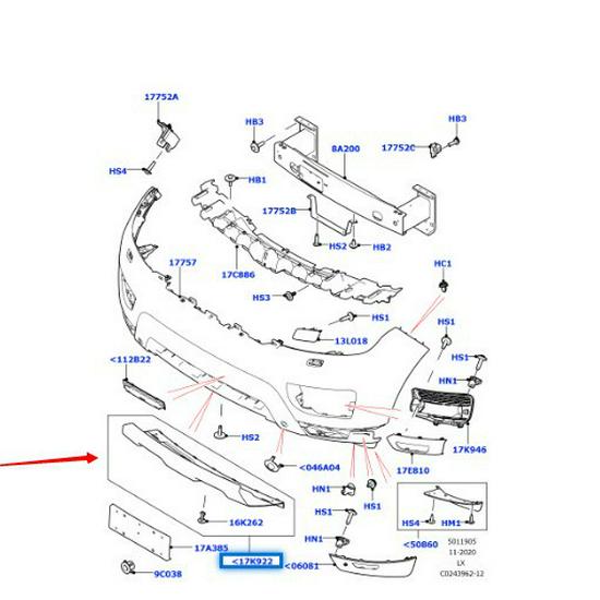 Suitable for Land Rover Range Rover 2014 Front Bumper Tow Hook Cover, Silver Sport Version (LR045038/LR045040).