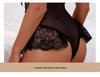 European-Style Women's Black Lace Strappy Bodysuit Lingerie Set