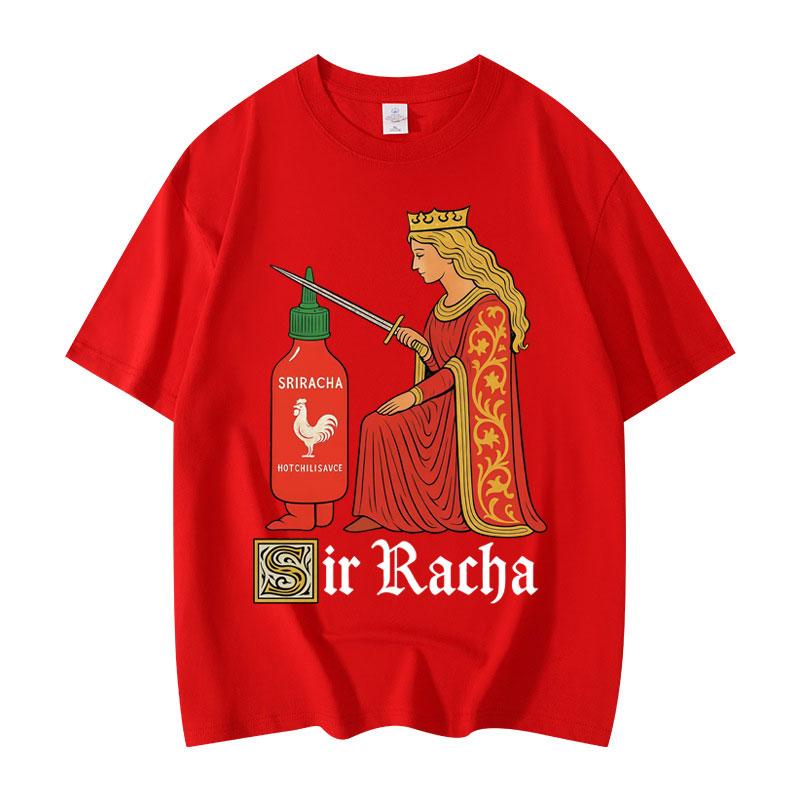 Sir Racha Funny Meme T-shirt Men Women Clothing Y2k Fashion Short Sleeve T-shirts Summer High Quality Cotton Oversized T Shirt