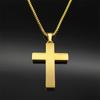 Christian Cross Stainless Steel Jesus Christ Amulet Pendant Necklace for Women Men Gold Color Chain Necklaces Jewelry Gift