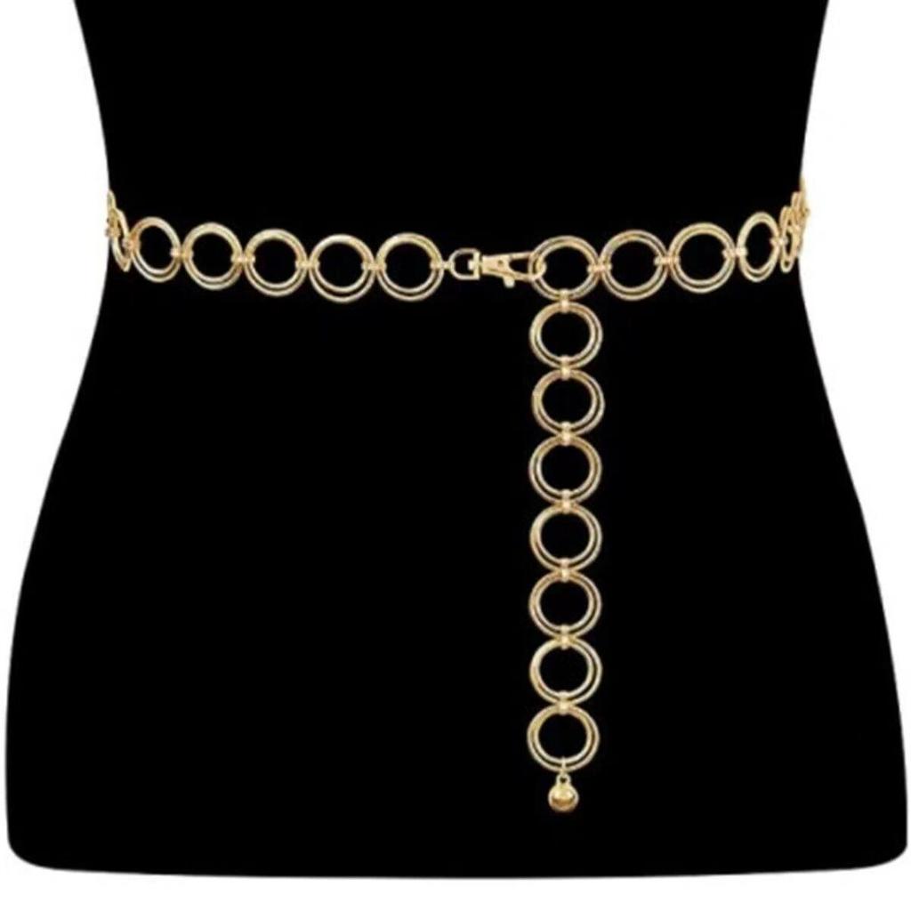 Elegant Women’s Metal Heart & Moon Waist Chain for Autumn/Winter Sweaters