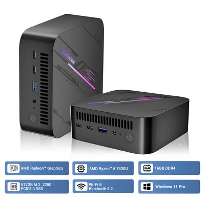 Blackview MP100 Mini PC AMD Radeon™ Graphics 7430U 6-Core 12-thread Mini PC 16GB  DDR4 512GB SSD Mini Computer PC