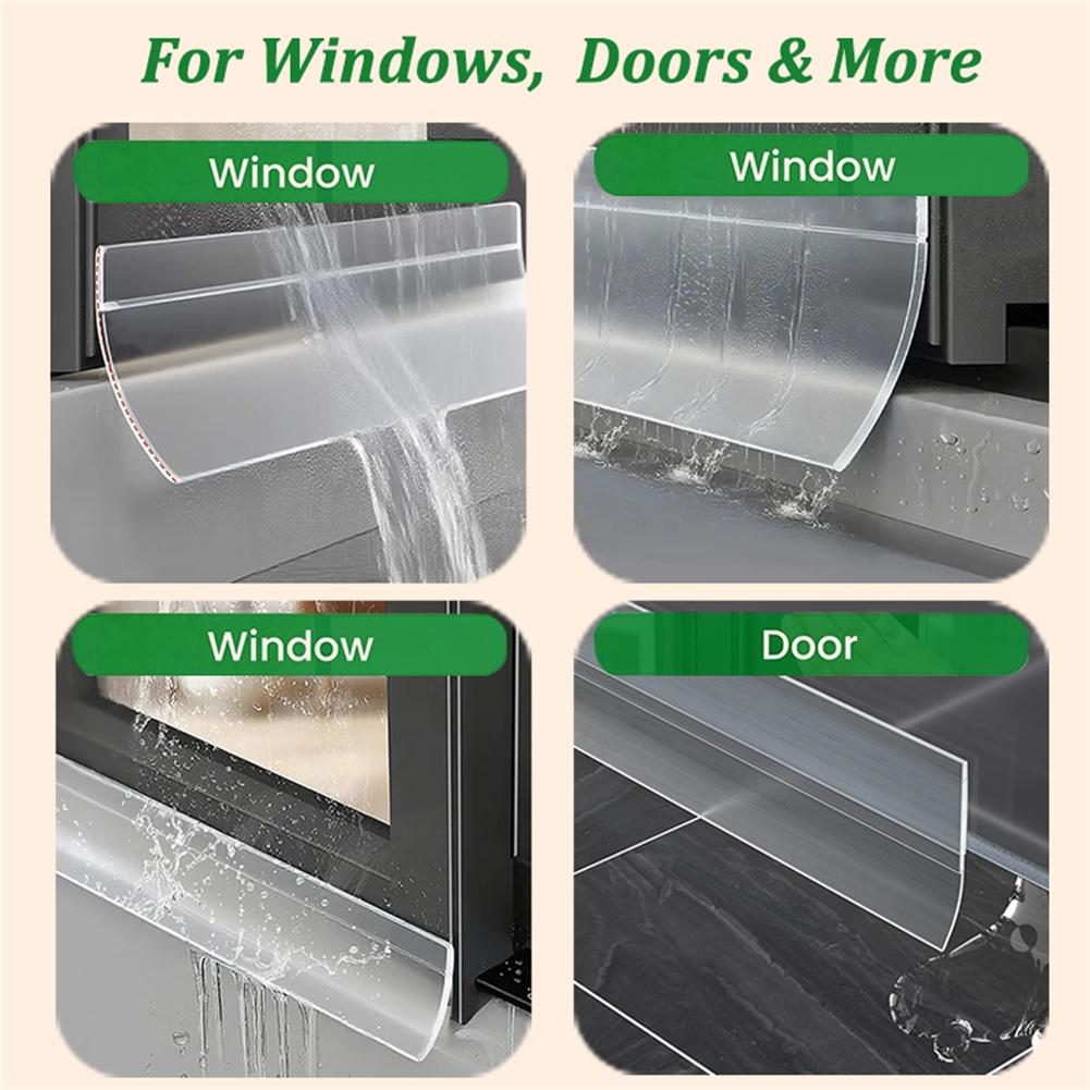 Barrera de Lluvia Autoadhesiva de 300 cm para Ventanas Deflector de Lluvia Puerta para Ventanas Tira de Goma Impermeable para Burlete Ventana