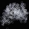 500Pcs Disposable Clear Rubber Band Elastic Bind Tie Hair Ring Ponytail Holder