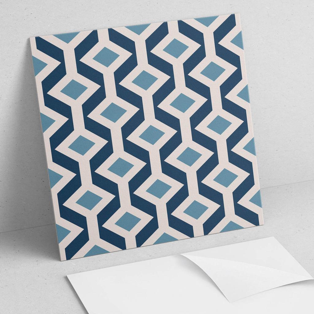 Set of Vinyl Tiles with Pattern for the Living Room Self-Adhesive Geometric Diamond Pattern 4x50x50 Cm