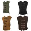 Men Medieval Cosplay Vest Medieval Costume Accessories, Medieval Cosplay Vest with Adjustable Buckles and Drawstring