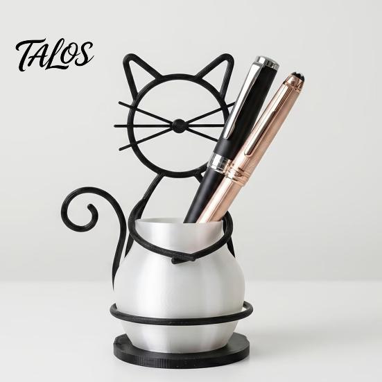 Cat Shaped Pen Holder Flower Pot Holder, Multifunctional Desktop Vase Organizer for Mini Small Plants, Minimalist Stand with Pots, Home Decor