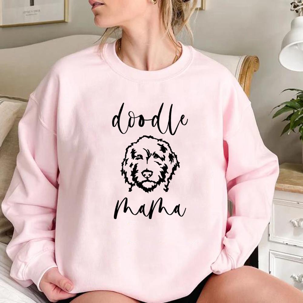 Golden Doodle Mama Sweatshirt Doodle Mom Crewneck Sweatshirts Women Graphic Hoodies Long Sleeve Pullovers Dog Lover Gift