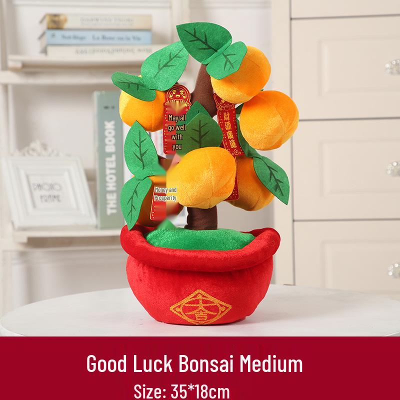 New Year Desktop Peach Blossom and Orange Tree Ornaments for Spring Festival Decor