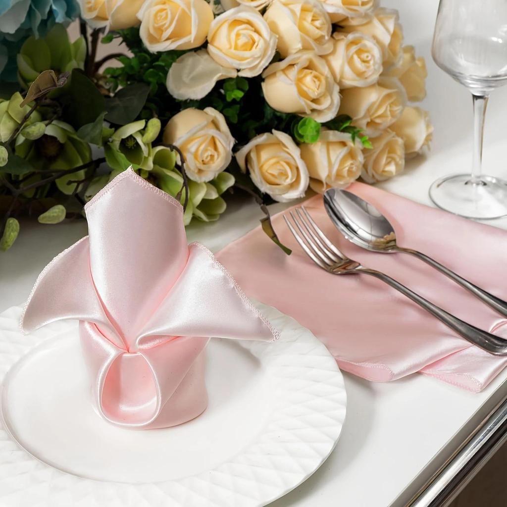 Satin Polyester Luxury Napkin for Weddings & Festive Table Decoration