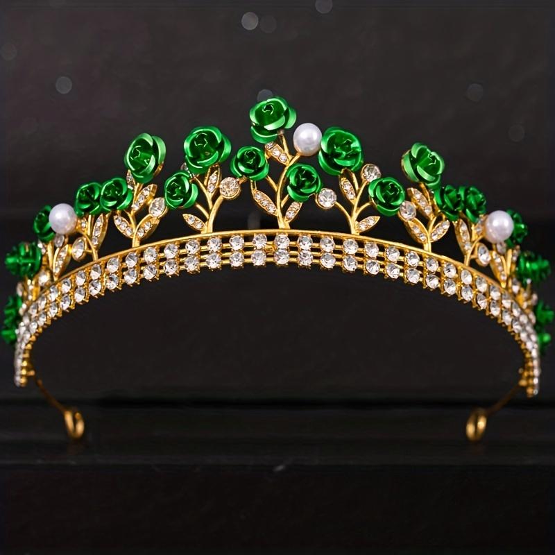 

Кристалл Жемчуг Роза Корона Тиара Для Женщин Невесты Горный Хрусталь Диадема Выпускного Вечера Свадебные Аксессуары Для Волос Ювелирные Изделия Диадемы И Короны