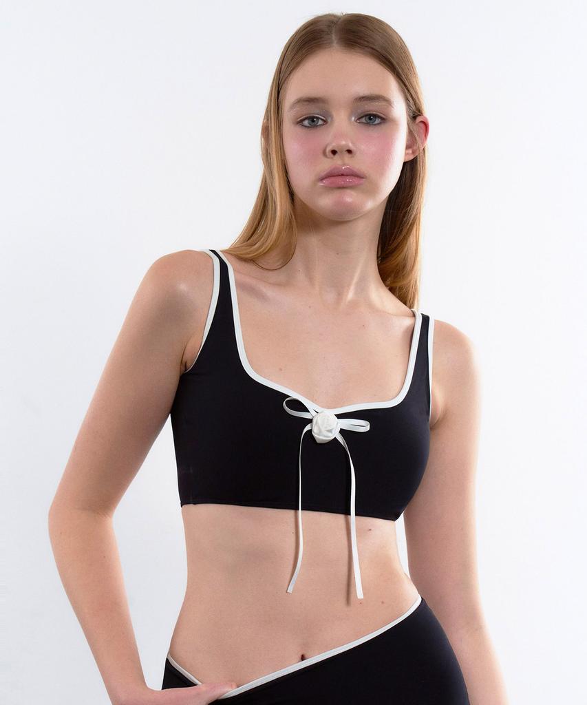 VINAJ Jenny Rose Line Heart Square Bikini Bra (Black)
