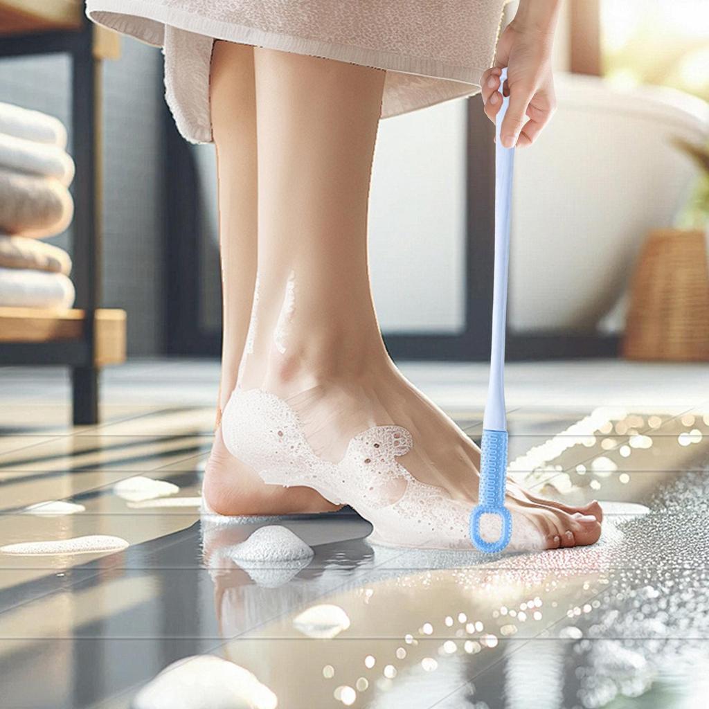 Toe Gap Cleaning Brush Scrub Foot Care Soft Long Handle Silicone Foot Scrubber Feet Cleaner for Shower Bath Men and Women