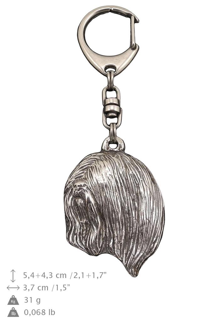 Lhasa Apso - Silver-plated key ring with dog, handbag decoration, backpack pendant by Art-Dog brand