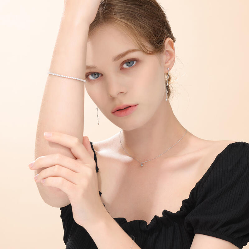 dieuamour silver 925 muse tennis ankle bracelet