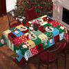 2D Flat 1pc Christmas Tablecloth, Christmas Plaid Reindeer Santa Claus Themed Design Tablecloth, Christmas Element Pattern Printed Tablecloth, Christm