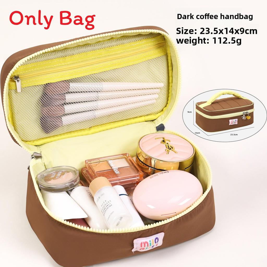 Summer Dopamine Macaron Colorblock Makeup Bag For Travel And Storage