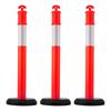 VEVOR 3 Pack Traffic Delineator Posts, 1140 Mm Traffic Safety Cones with Fillable Base and Reflective Strips