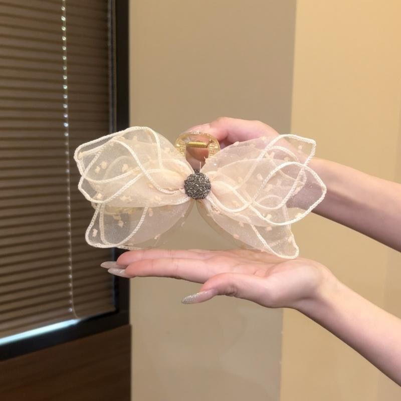 Elegant Retro Satin Bow Hair Clip for Women - Perfect for Low Ponytails and Head Ornaments