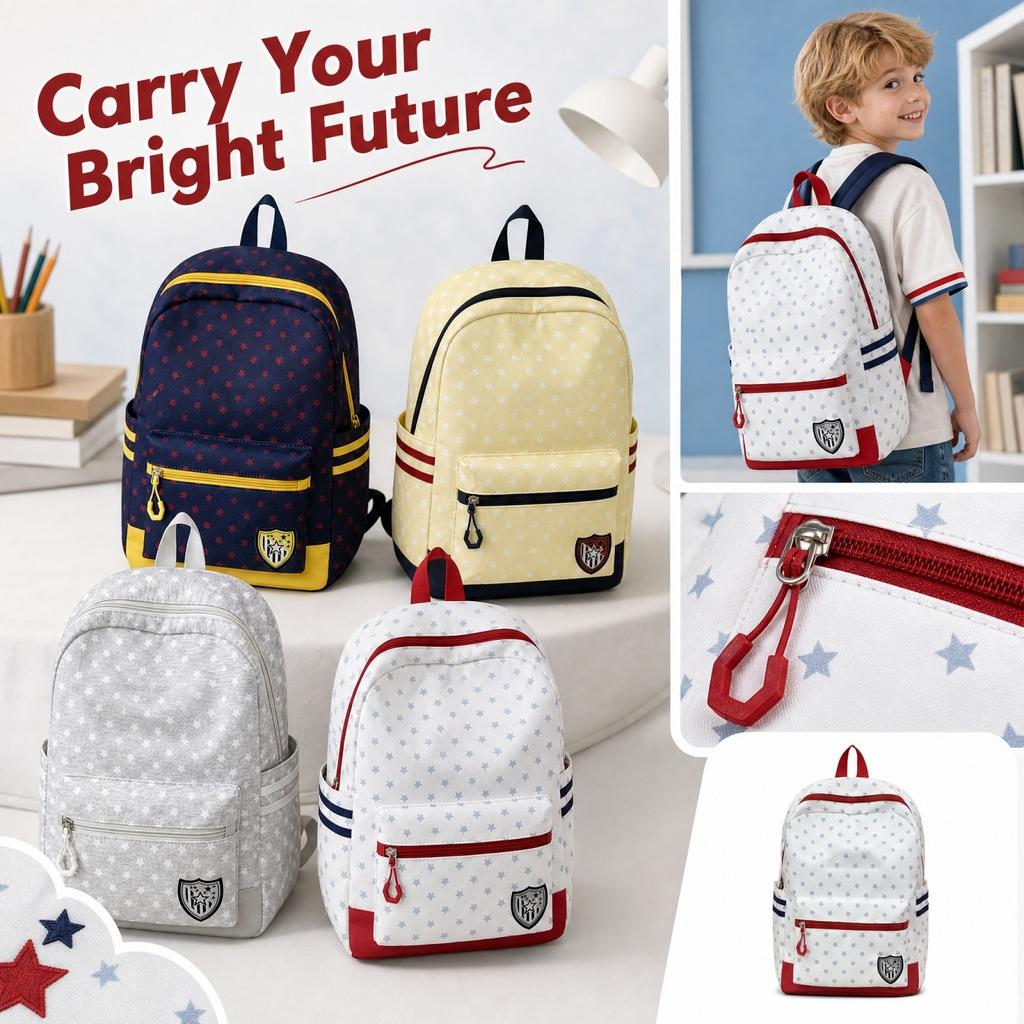 Large Capacity Backpack with Polka Dot Design, Casual Campus for and High School Students