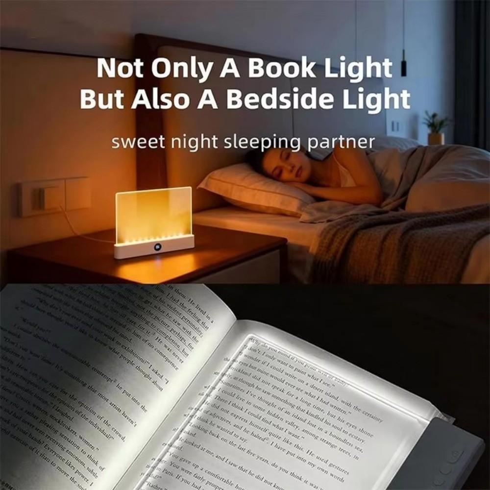 Eye-Caring Design LED Panel Book Light USB Rechargeable 3 Colors Light Clear LED Flat Light Timer Function