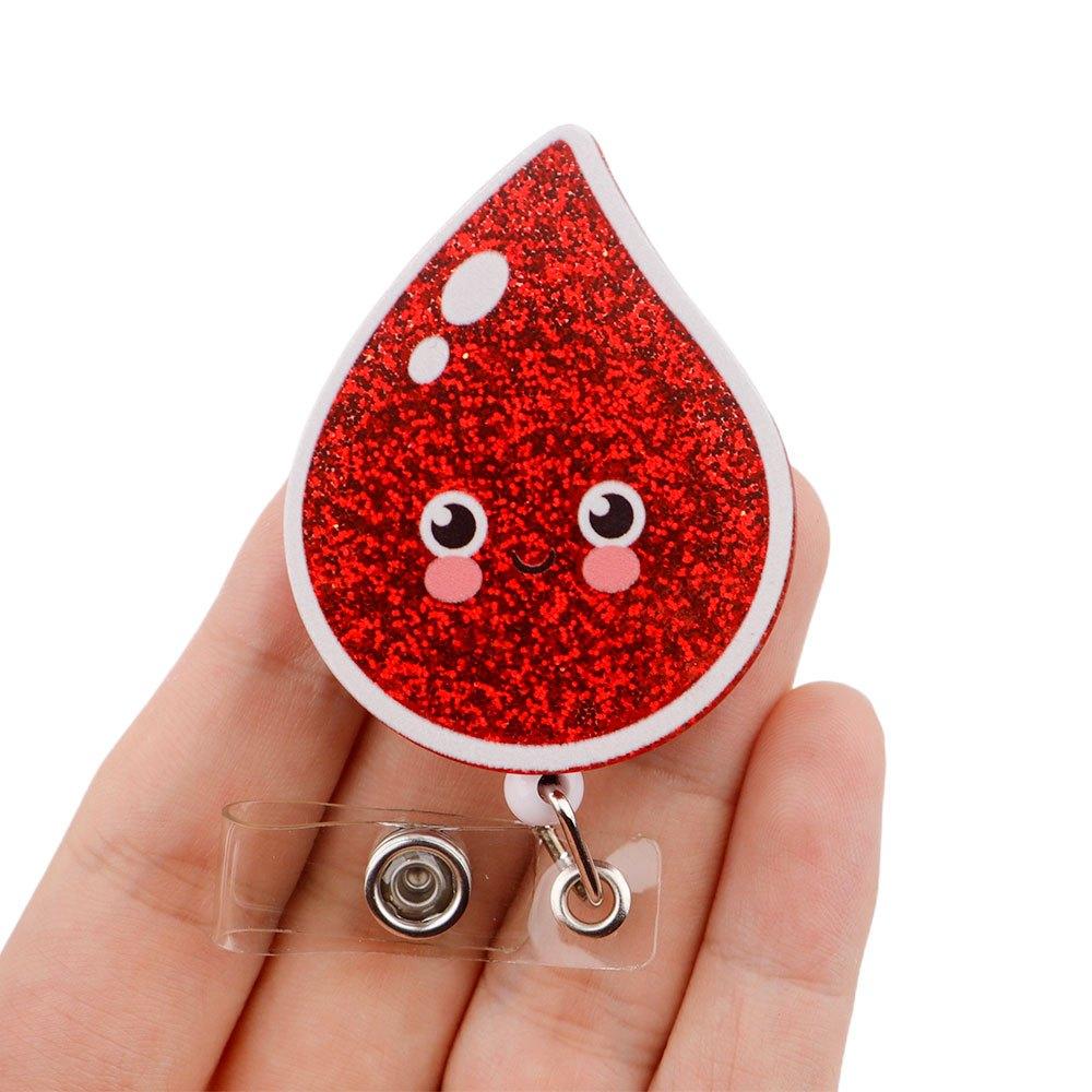 2D Retractable ID Card Holder Reel for Doctors, Featuring An Adorable Cartoon Design, Suitable for Nurses and Hospital Staff