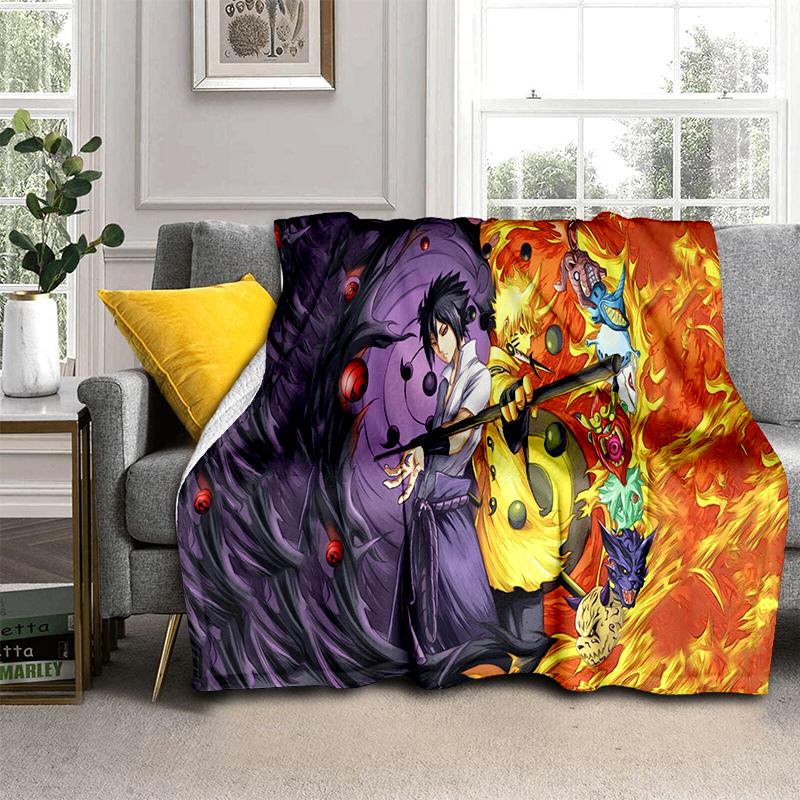3D N-Naruto Cartoon Anime I-Itachi Flannel Blanket Soft Warm Throw Blanket for Bedroom Living Room Bed Travel Camping Picnic Kid