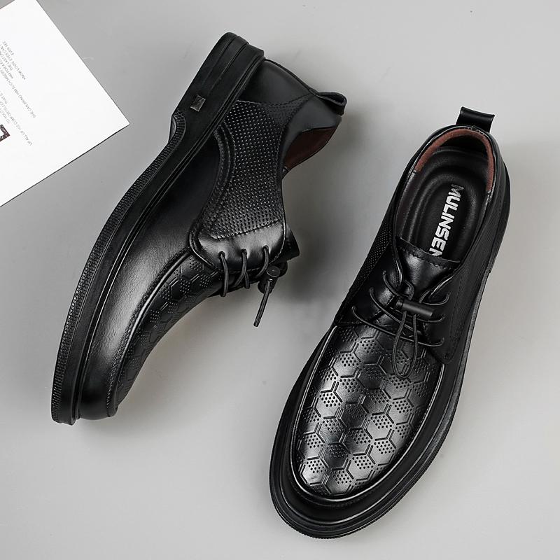 FashionHigh Quality Casual Shoes Men Genuine Leather Shoes Fashion British Style Anti-skid Oxford Shoes Luxury Brand Man Business Shoes