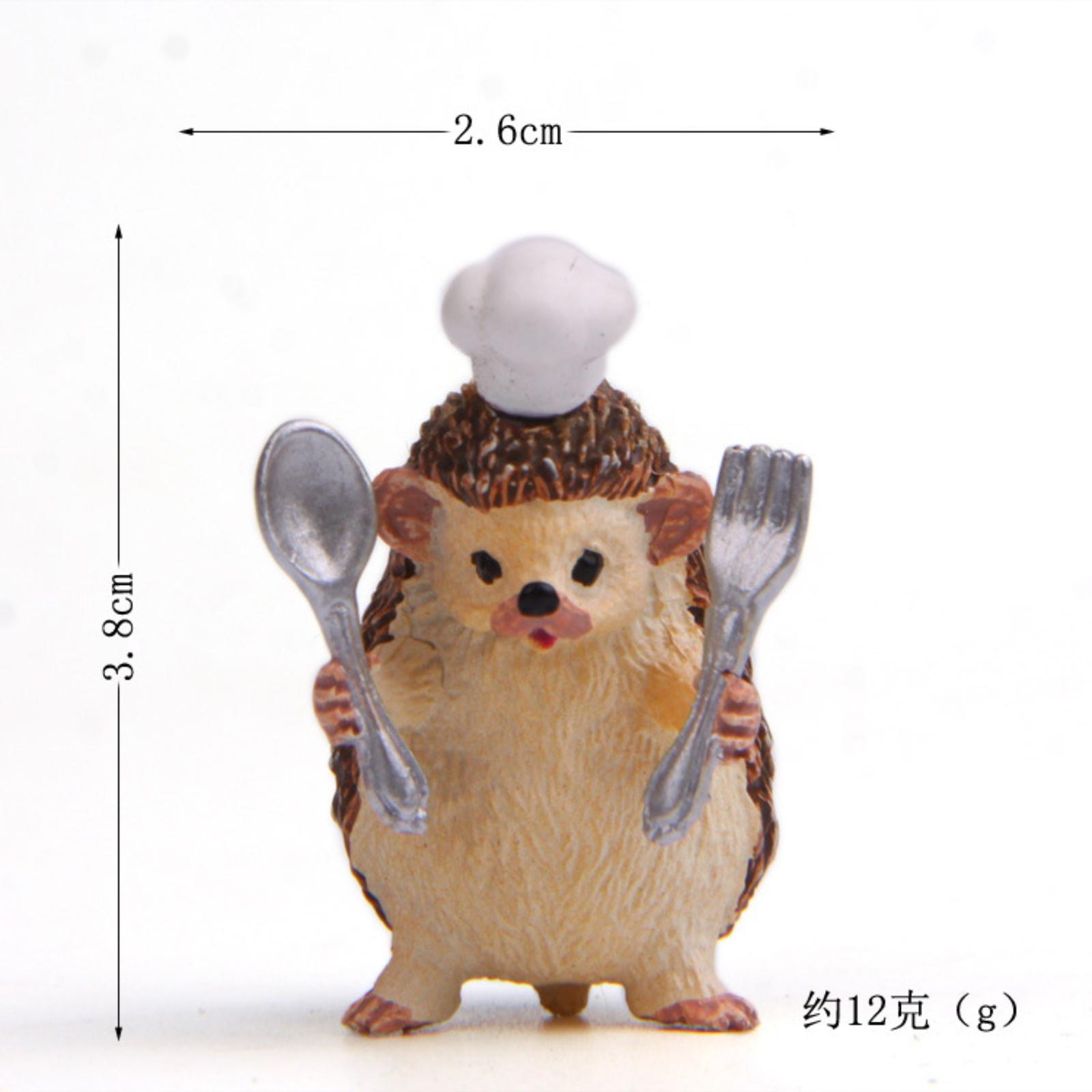 

Hedgehog Figurine Fresh And Delicate Miniature Scene Figurine Seaweed Ball Cup Rim Cartoon Creative Desktop Figurine One Size білий