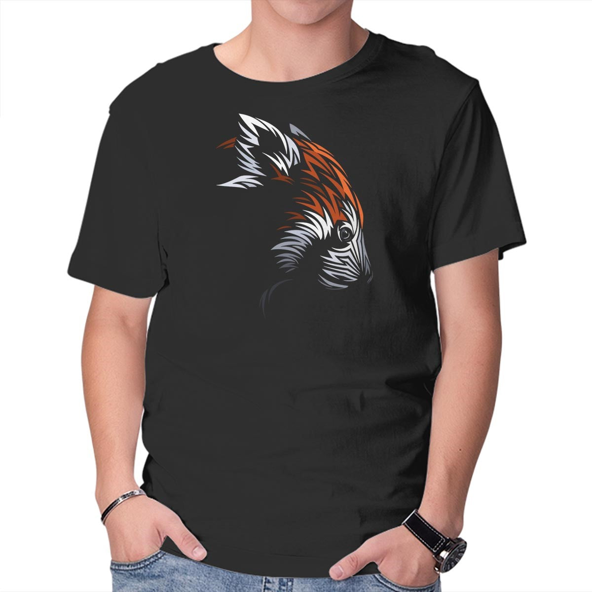 Unisex Crew Neck T-Shirt Tribal Red Panda Graphic Short Sleeve Casual Tee XXXL