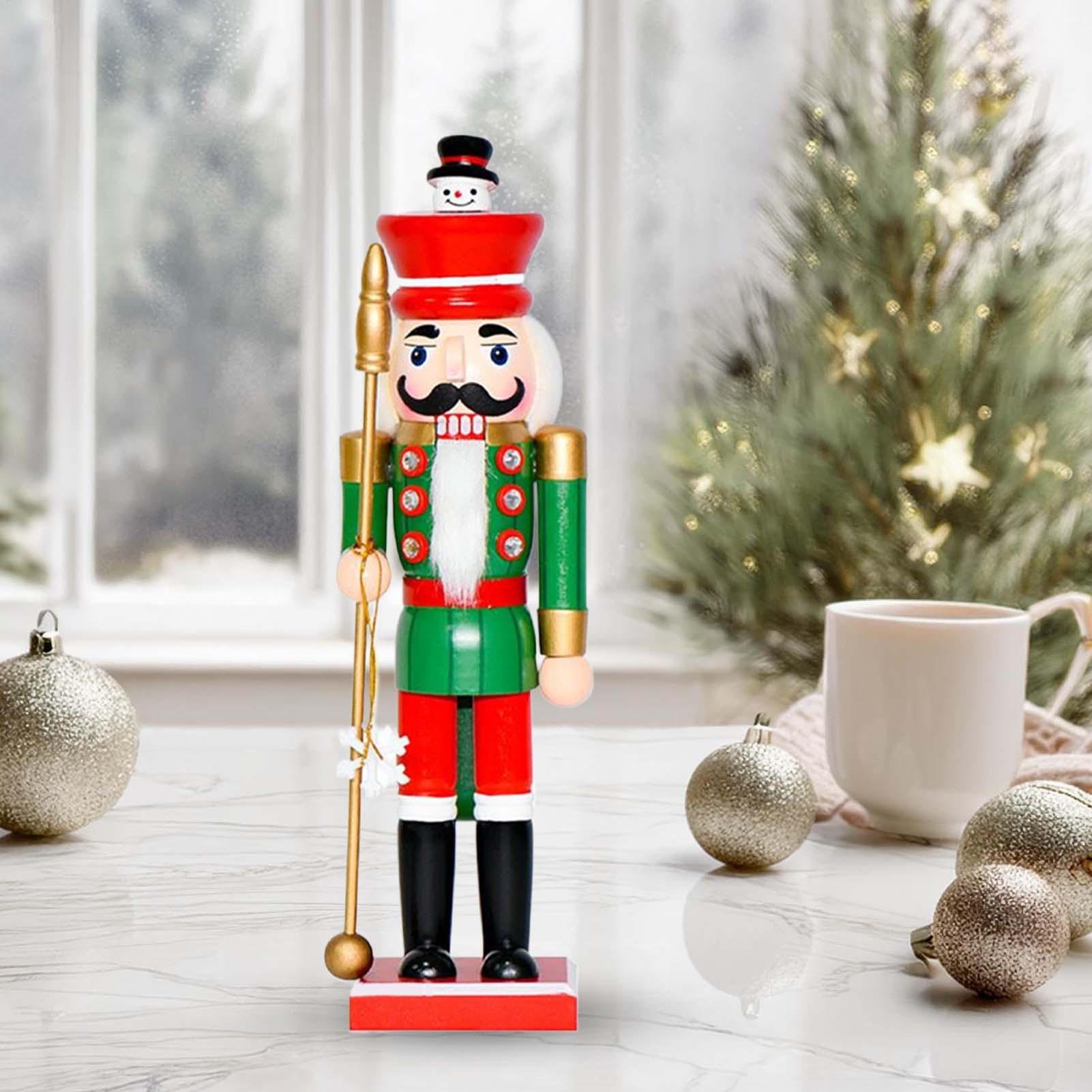 Nutcracker Figures 14 Inch Wooden Nutcracker Soldier Wooden Traditional Holiday Ornaments For Christmas Bookshelf Desktop Mantel China Mainland