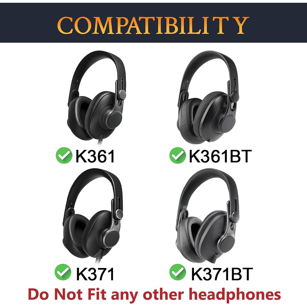 SOULWIT Cooling Gel Pad Earpads for AKG Pro Audio AKG K361-Y3, K361-BT-Y3, K371-Y3, K371-BT-Y3 He...