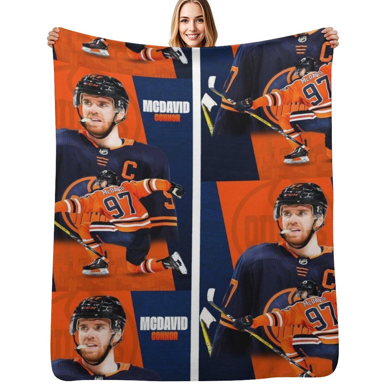 Connor McDavid Throw Blanket Long Lasting Soft Plush Blanket for Daily Use Size: 75*100cm, Weight: 230 GSM