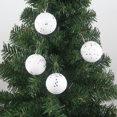 6pcs White Christmas Balls Snowballs Party Ornaments Xmas Tree Hanging Decorations