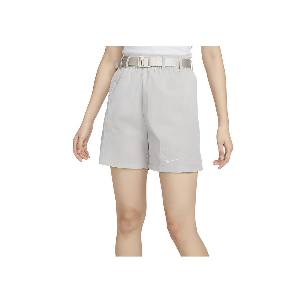 Nike Sportswear Solid Woven Training Breathable Mid-Rise Casual Shorts Women Shorts Light-Iron-Ore-Gray HJ3945-014