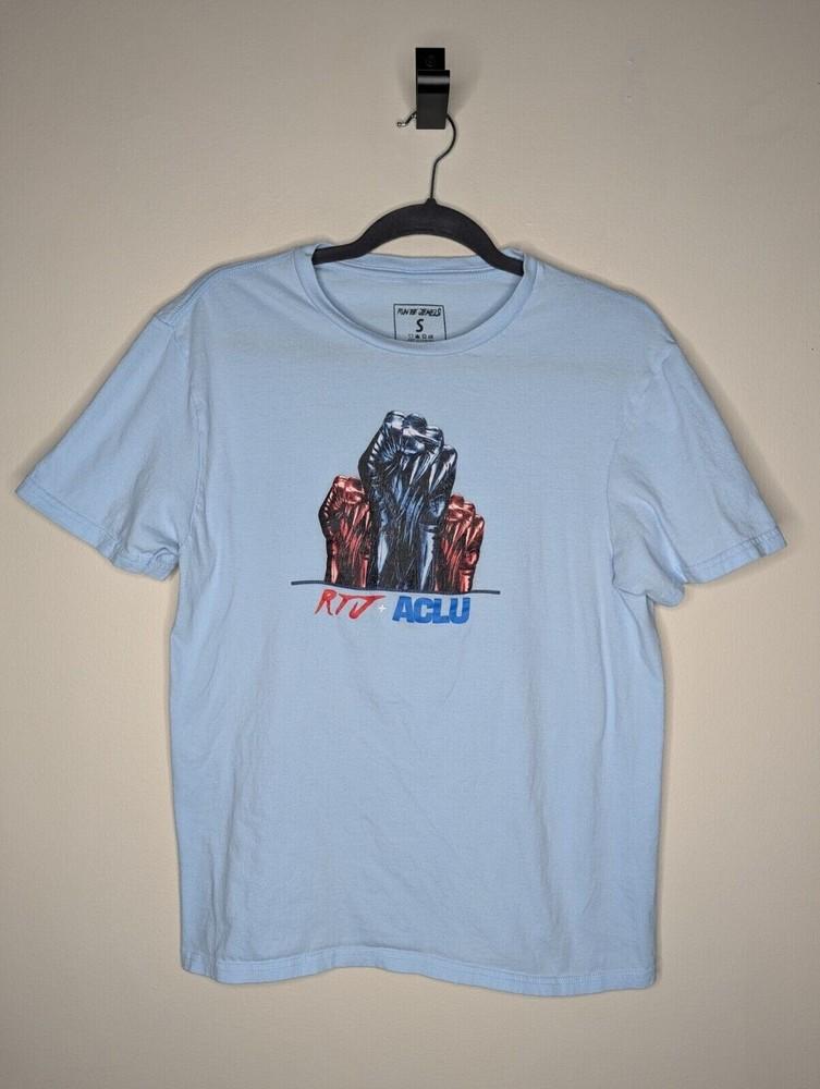 Run the Jewels + ACLU Voting Rights T Shirt Full Size Blue Music Band RTJ Unisex T-Shirt M