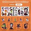 6/8/9 Sheets Halloween Window Clings Cute Ghost Pumpkin Bat Removable Self Adhesive For Home Party Glass Decor