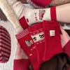 Chinese Style Horse Red Socks Cartoon 2026 Spring Festival Socks Women Horse Tube Socks  Streetwear