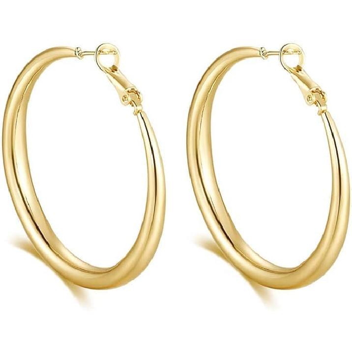 Серьги-кольца Doubnine Золотые Легкие Большие Серьги Женские Модные Украшения