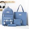 4 Pcs Large Capacity Versatile Nylon Cloth Backpack for Junior High School Students Bag Elementary School Students, Fresh and Versatile Backpacks