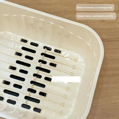 Multipurpose With Lid Dish Drying Rack Removable Drip Tray Space Saving Multipurpose Storage Tray Dish Drainer Kitchen